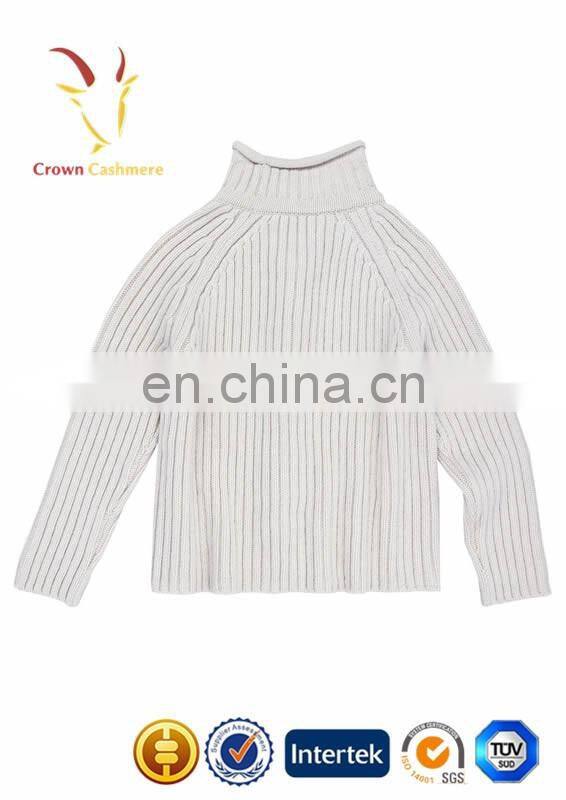 Ribbed Merino Wool Clothing Pullover Sweater for Lady