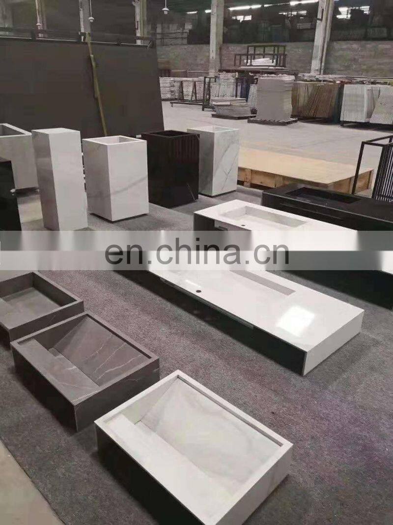 customized marble porcelain tile white or black bathroom counter top