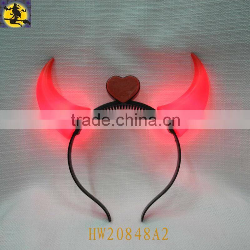 Big Red Ox horn Headband with LED for Halloween