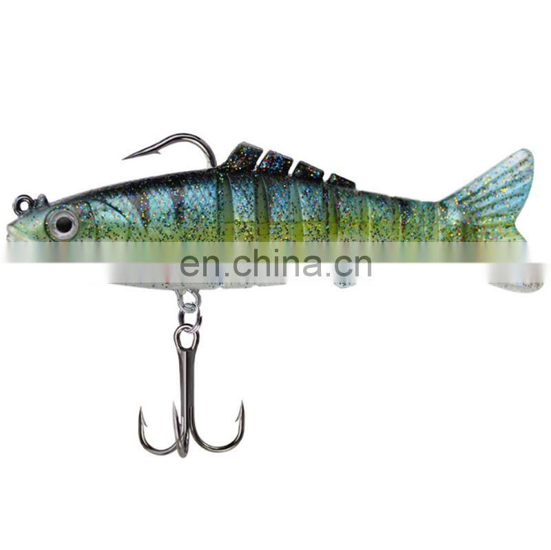Wholesale 9cm18g 8 Sections Fishing Tackle Bait Fish Bait With Hook Soft Vibe Multi Jointed Lure
