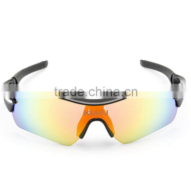 Anti-fog wrap around removeable bike sports sunglasses with 5 lens