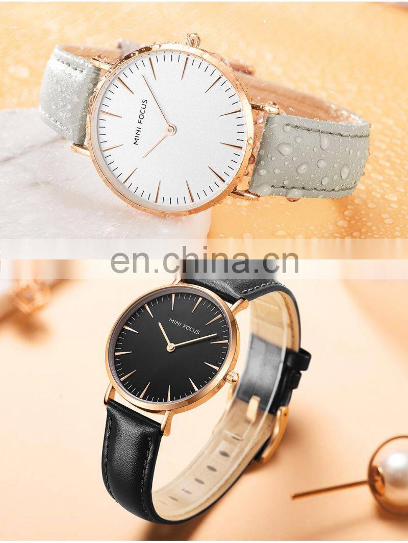 MINI FOCUS 0318L Women Quartz Watches Waterproof Girls Dress Brand Luxury Fashion Casual Ladies Watch Leather Strap Wristwatches