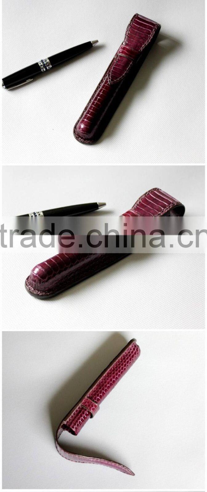 luxury animal leather pen case handmade, business python pen holder for christmas gift