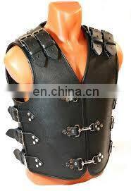 Men Biker Retro Waistcoat Male Punk Sleeveless motorcycle vest Genuine leather Metal Chain Biker Vest Motorcycle Sleeveless vest