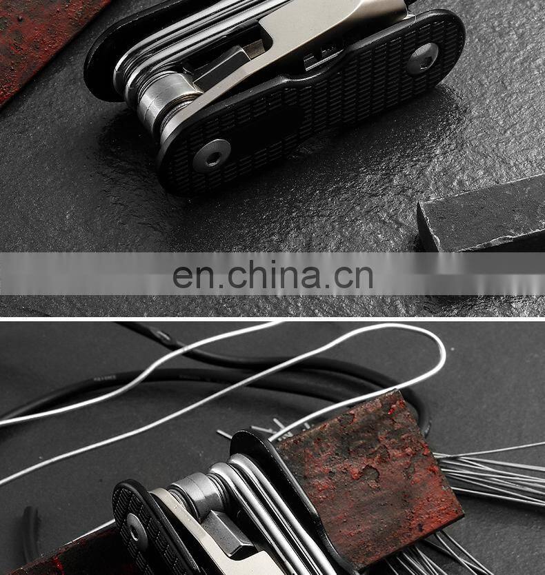 Outdoor cycling tool knife 10-in-one multi-functional easy to carry hexagon socket wrench maintenance chain tuner