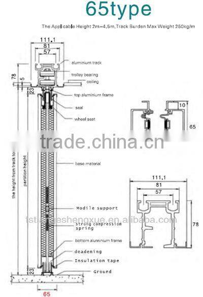 Multifunctional room soundproof folding wooden parttion wall