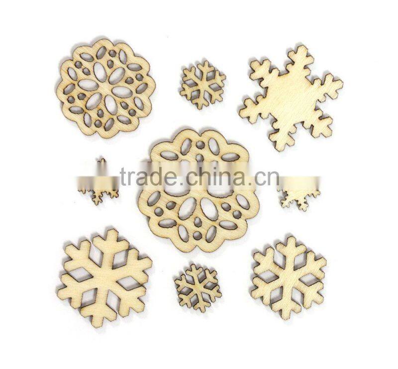 Cheap Price Wooden Crafts Christmas Ornament Wooden Carving Decoration Snowflake