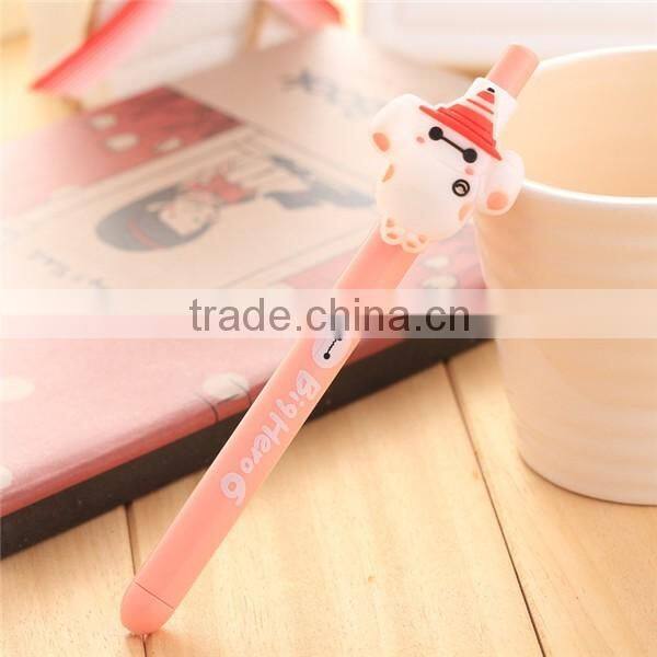 Cheap custom silicone cartoon ball-point pen/promotion gift gel ink pen