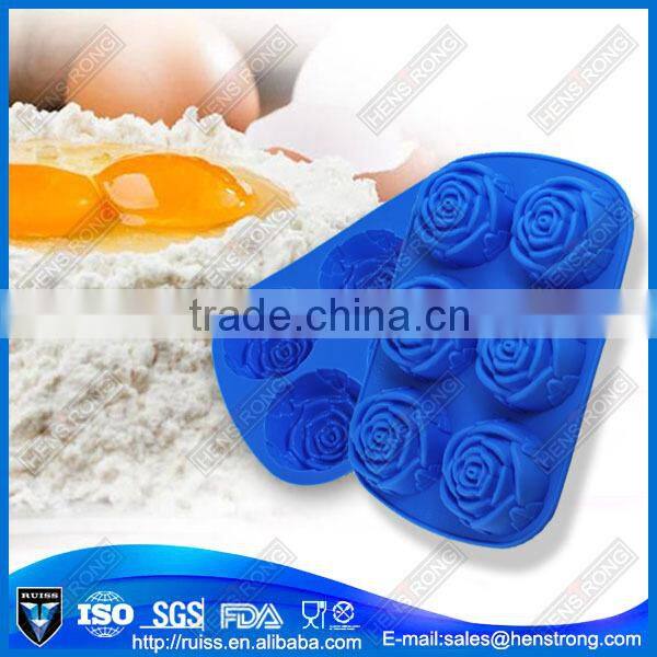 2016 Cheap Price Rose shape muffin silicone cake mold