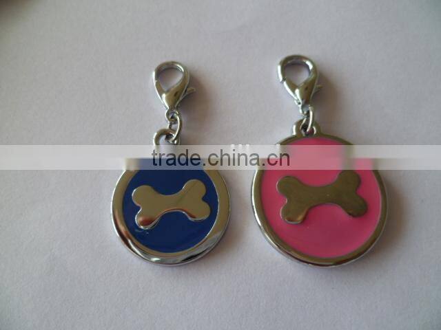 China factory Enameled Zinc Alloy Metal round bone shaped dog tags