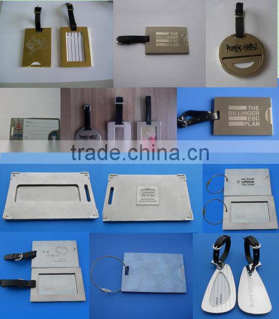 Metal Rectangle Bag Tags with Printed Logo