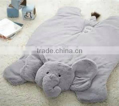 Plush elephant play mat/large gray play blankets
