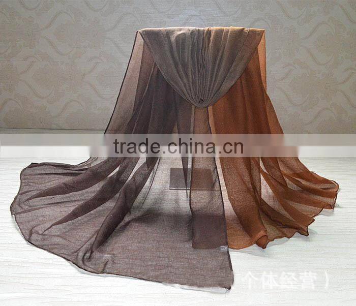 Trend All-match Long Large Gradient Color Ladies' Foulard Scarf Muslim Hijabs