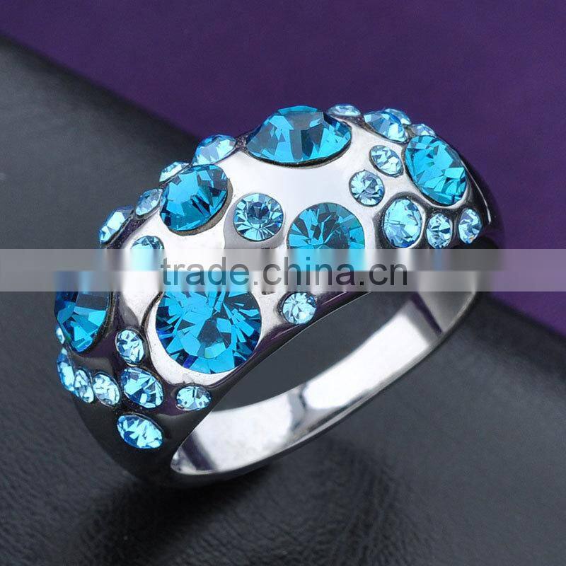 Cheap price wholesale gold ring designs colorful crystal stone ring for girls