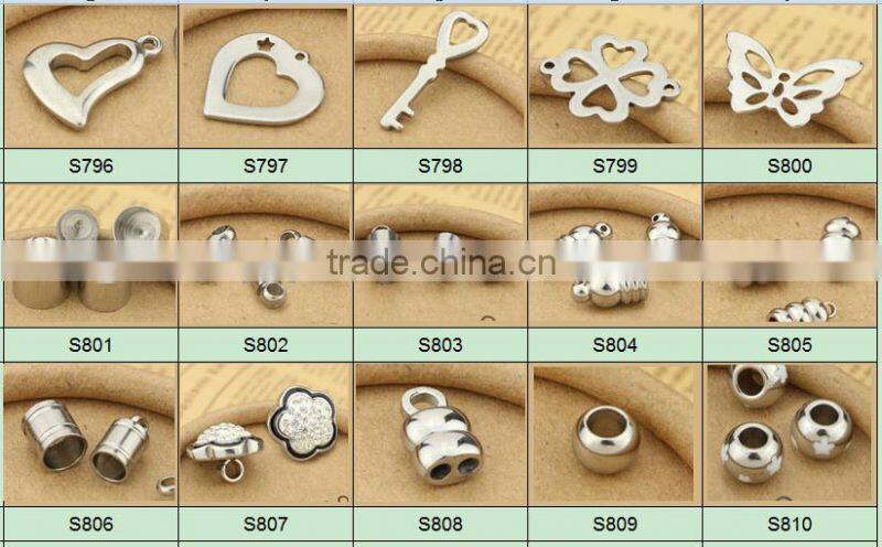 S724 Stainless Steel round ball Pendant ends