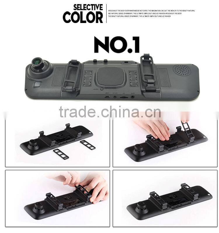 Car bluetooth rearview mirror with fm transmitter