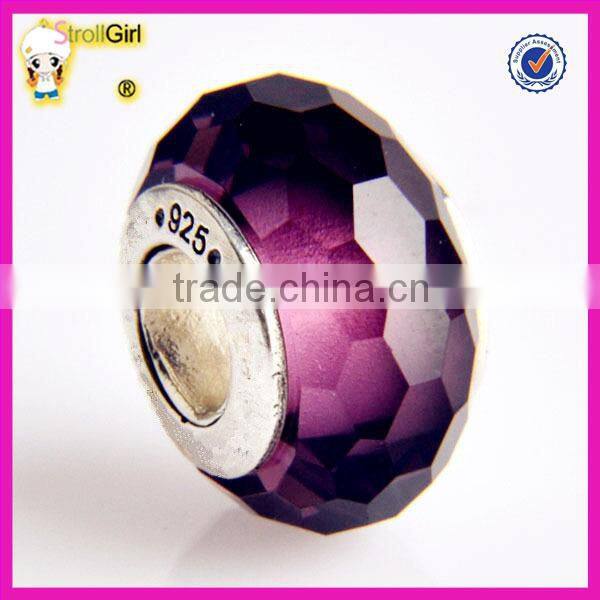 Authentic Sterling Silver Murano Sea Glass Bead solid sterling silver beads