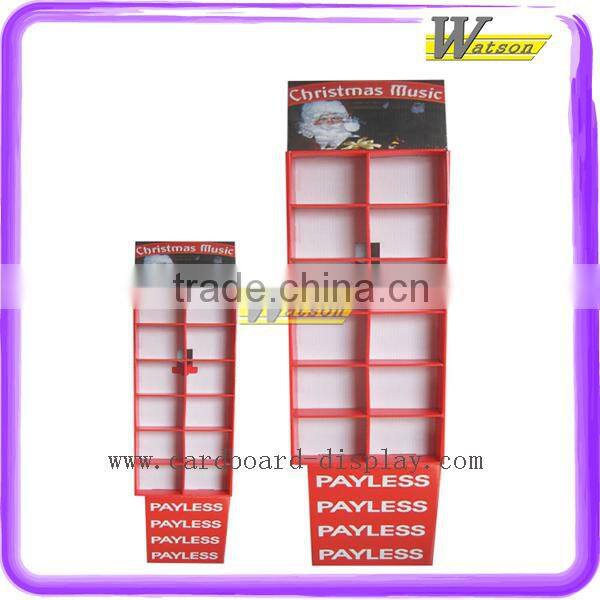 Supermarket Promotion Compartment Stand Paper Floor Gifts Display For LED