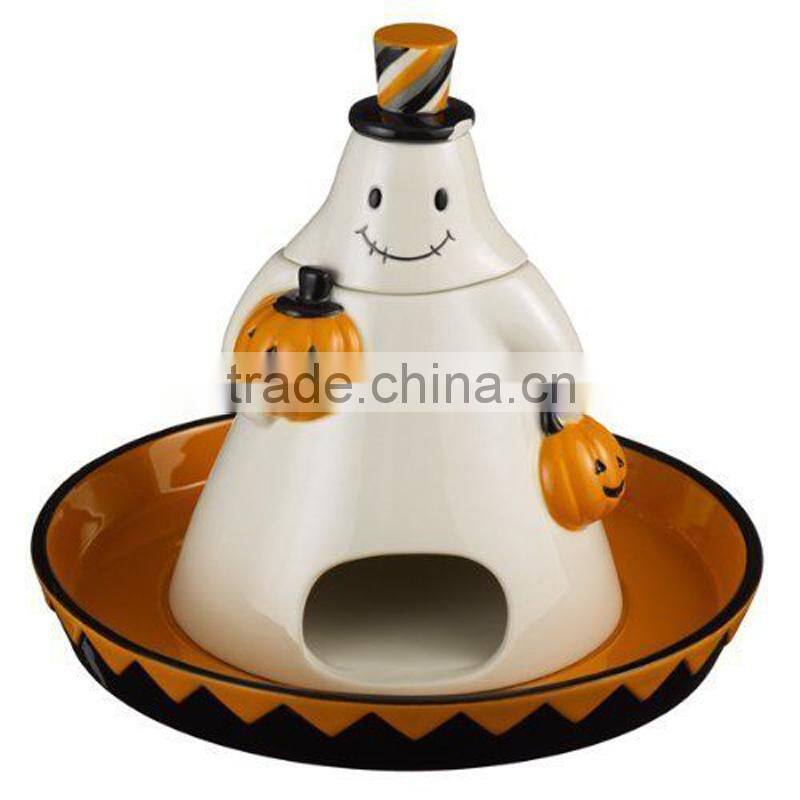 Grasslands Road Halloween Monster Mash Ghost Candy Dish with Lid