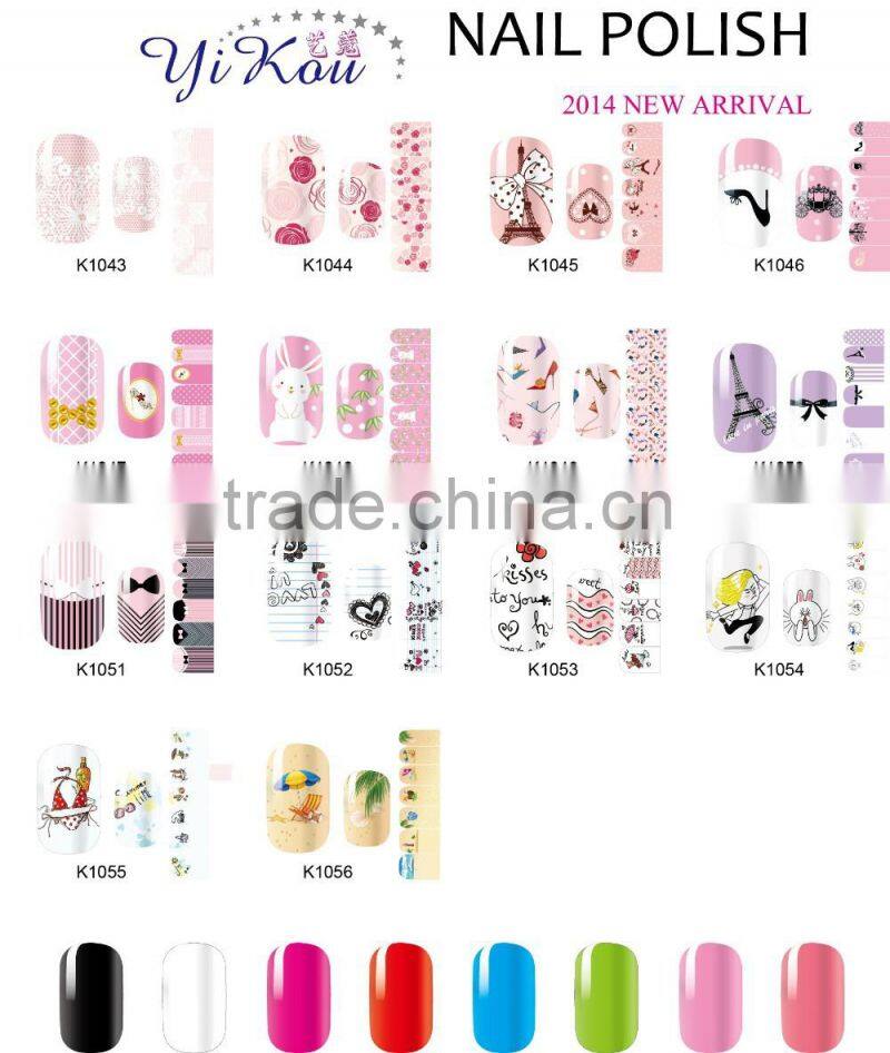 Hot sale nail art Decals sticker 14 tips mixed Self Adhesive foil sticker