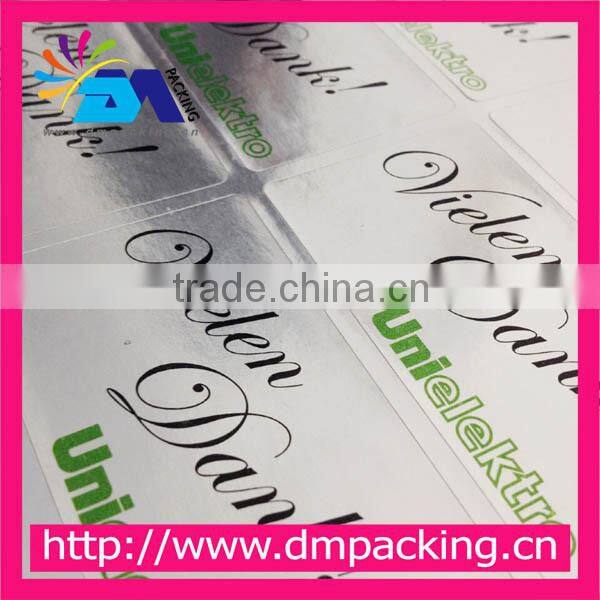 luxury full silver stamping high quality sticker