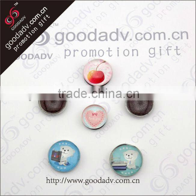 Fashion promotion gifts round shape lovely glass magnet fridge
