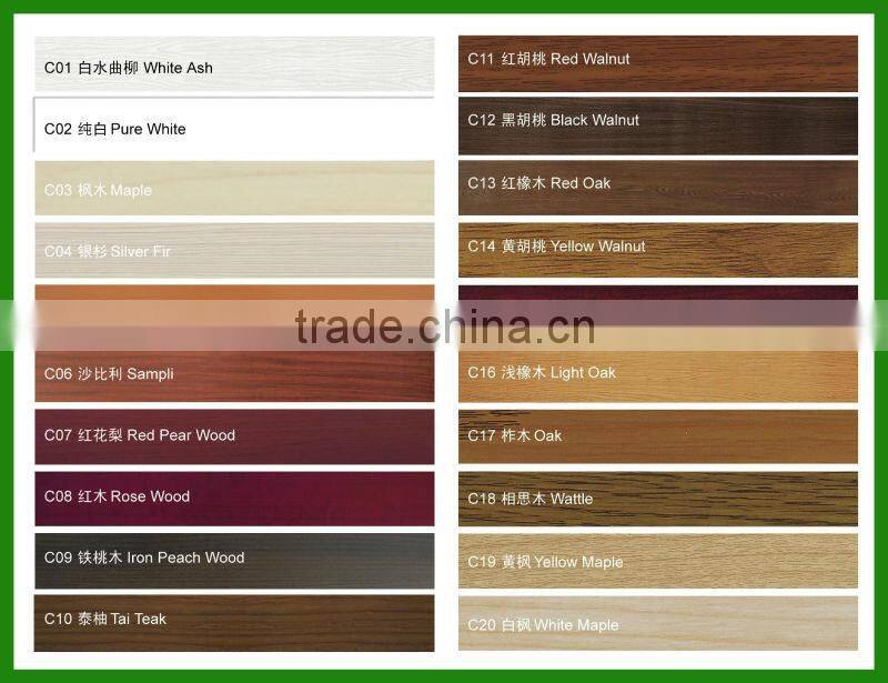 solid wooden Interior classic mdf veneer glass door