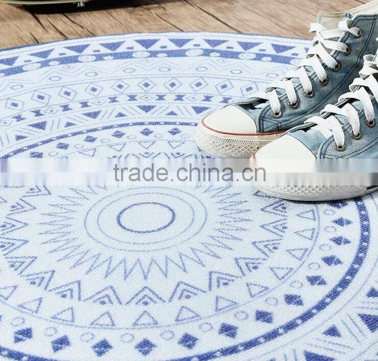 Simple Geometry Stick Figure Loop pile Round Rugs Carpet Durable Eco-Friendly cDoor Floor Bath Mat Customize Size and Pattern