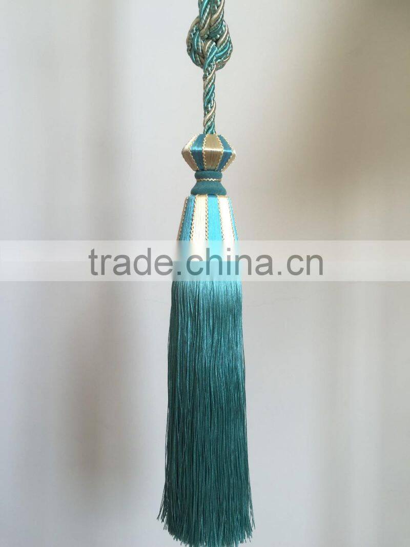 High quality wholesalers curtain accessory polyester material tassel tieback for home decorative