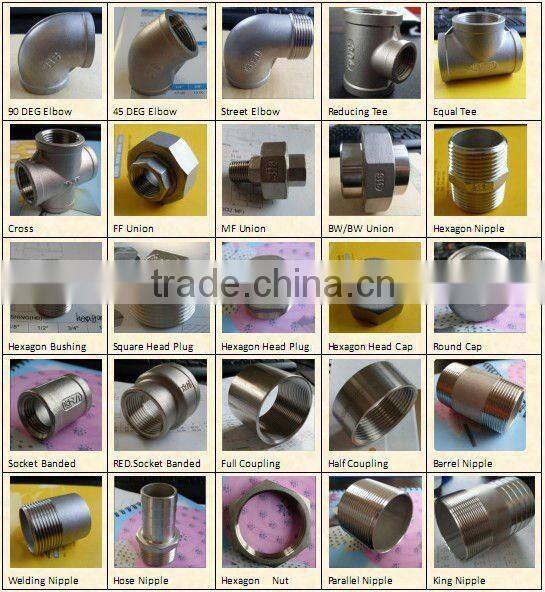 150# cast s/s fitting BSPT female thread tee 1"