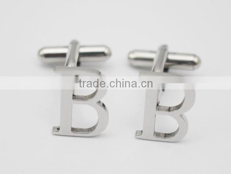 English Capital Letter ABCDE Stainless Steel Wholesale Cufflink For Men