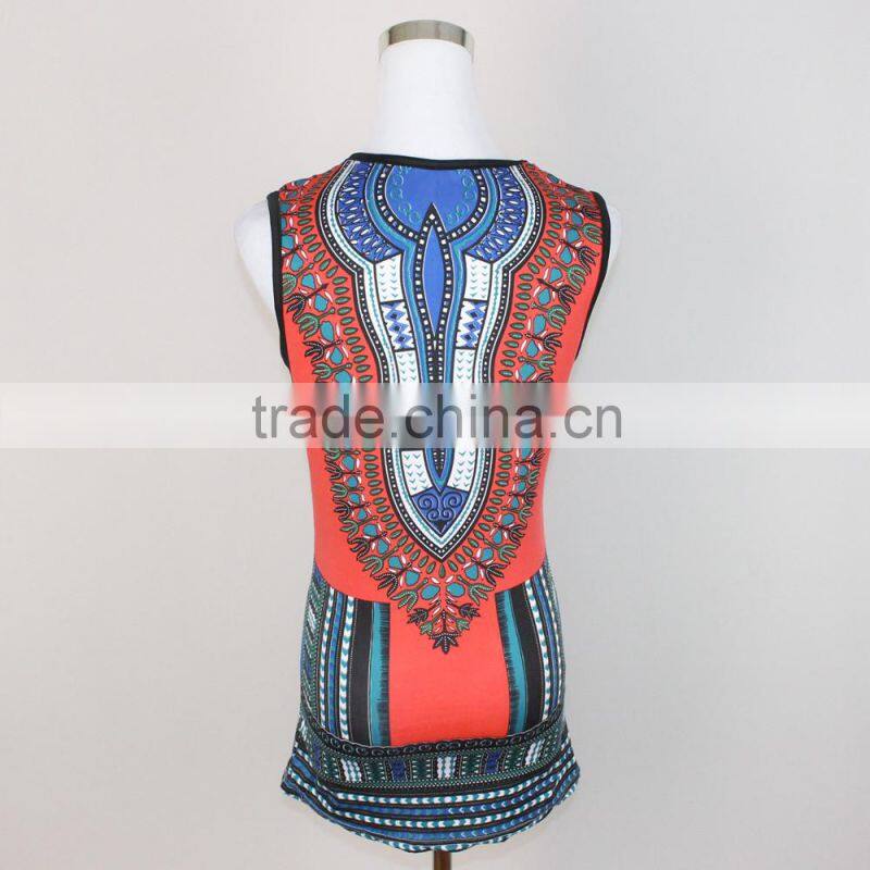 New arrival african dashiki women printing tank top