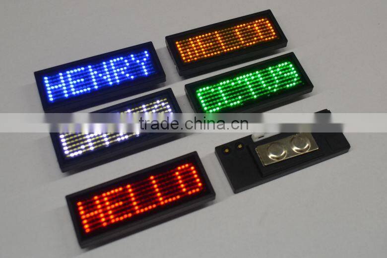 english led badge,high brightness,can chage message though computer system