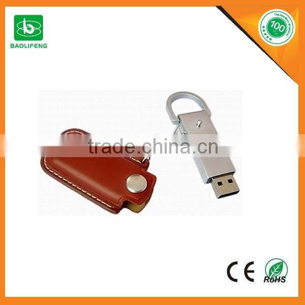 oem flash drive get free sample leather pen drive key chain
