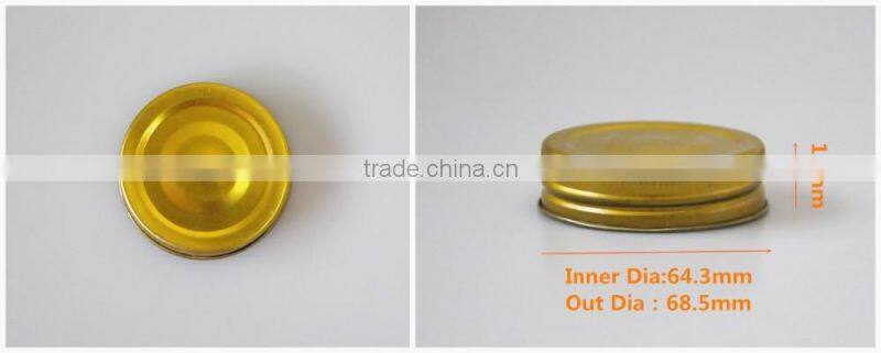 Gold glass storage honey jars'lid