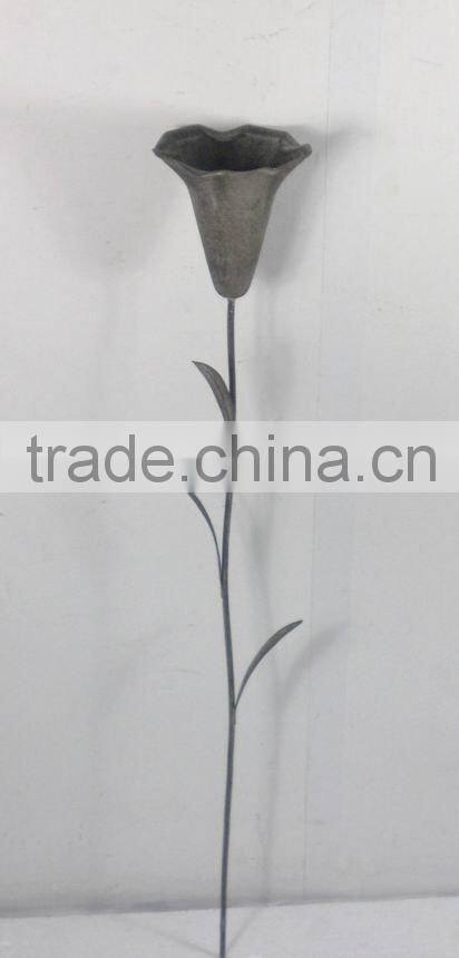 Metal Flower Stick w/ Morning Glory Holder