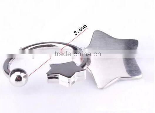 new arrival doubles stars model custom Metal crystal Keychain key ring