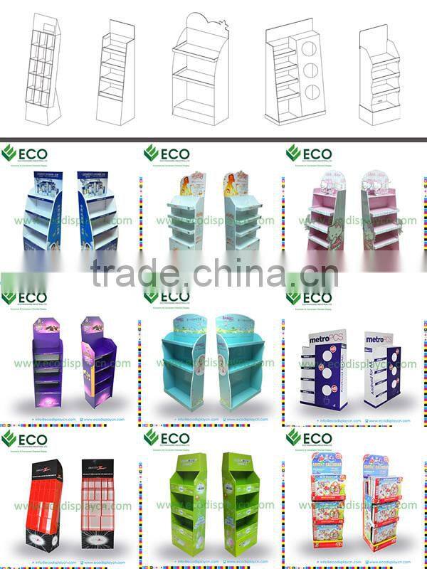 School bus shape for Cardboard book pallet display, advertising display stand
