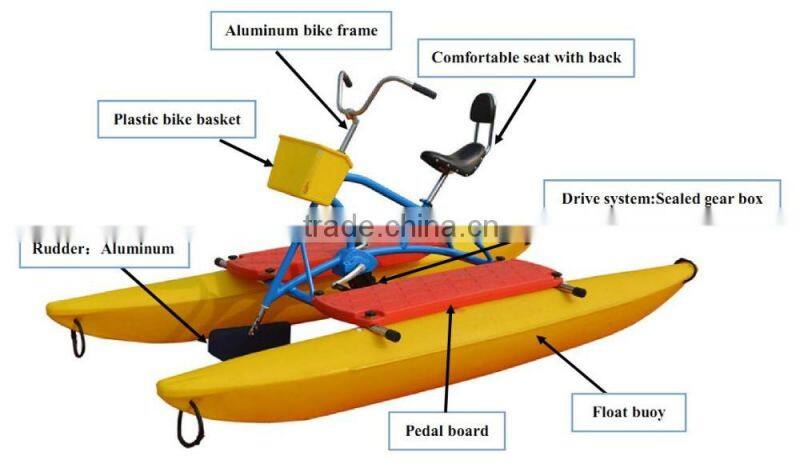 Funny amusement water park water pedal bike