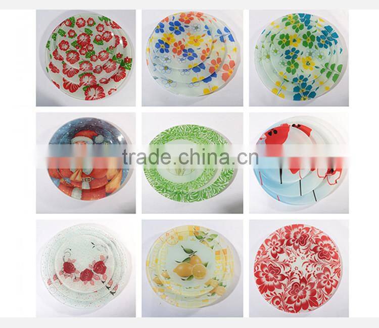 round glass dinner set