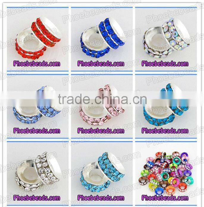 14MM Shamballa Beads Wholesale Red CZ Crystal Rhinestone Disco Ball Round DIY Making Bracelets Necklace Findings