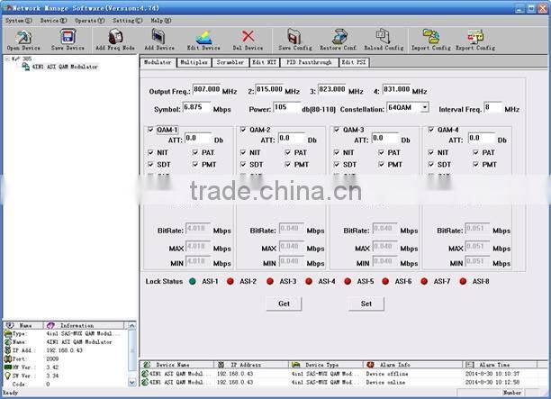 SC-4174 4in1 ASI MUX-Scrambler QAM Modulator