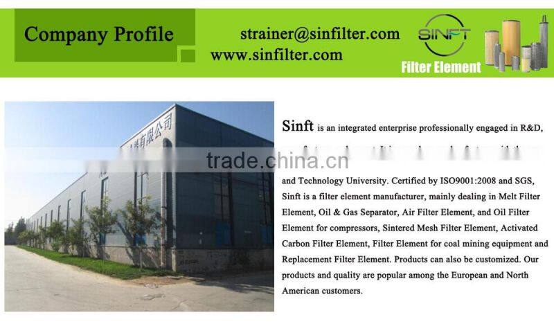 Sinfilter high efficient and cost-effective hepa pall hydraulic filter