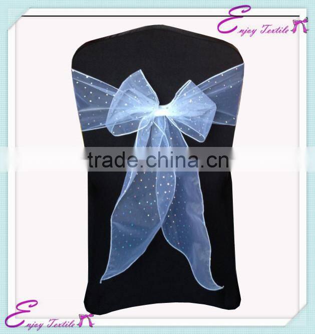 YHS#01 laser organza polyester banquet wedding wholesale chair cover sash bow