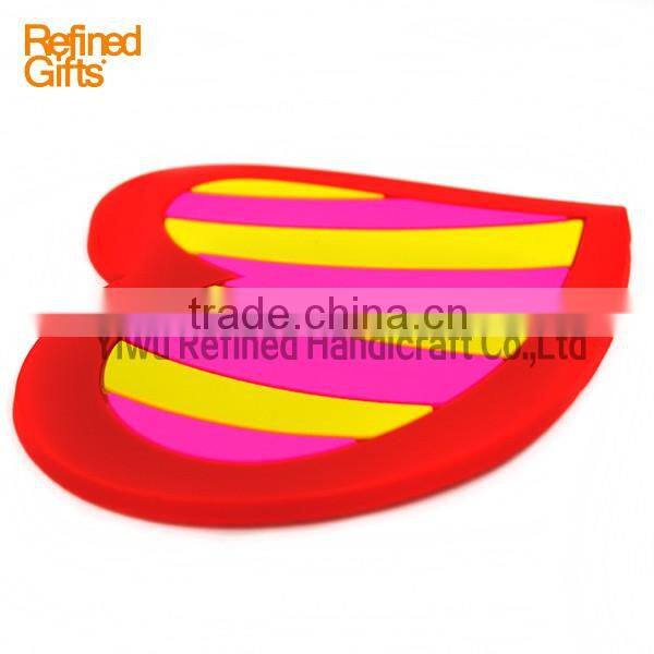 Soft Pvc Bespoke Heart Flower Coasters High Quality Water Cup Pads Promotional gifts