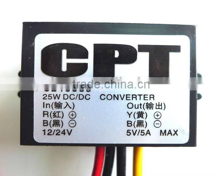 dc/dc step down Converter Module 24V/12v convert to 5V 5A/25W output,car led power adapter