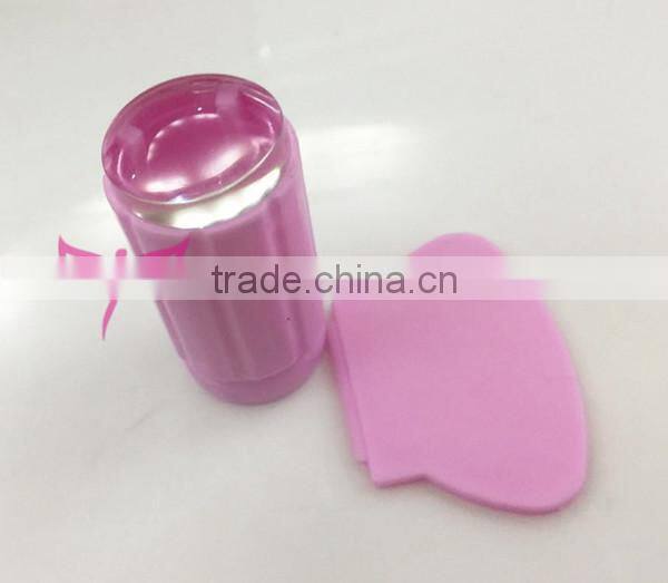 Hot clear nail stamper,clear jelly nail stamper,clear transparent nail stamper set with scraper