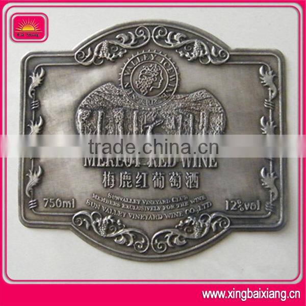 metallic labels,wine bottle metal label,metal wine label