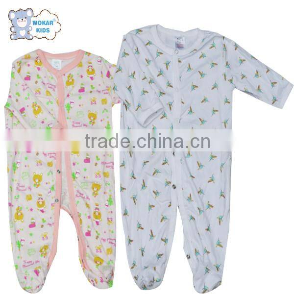 Wholesale promotion 3pcs cotton snap-up sleep suit