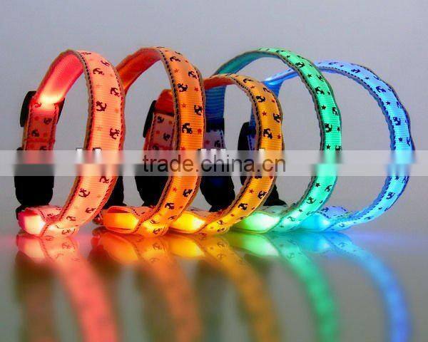 2014 new pet product led reflective dog collar